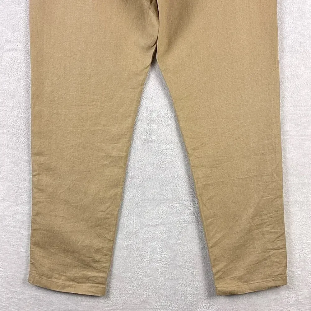 Rag and Bone Pants Mens 34 (36) Tan Linen Trousers Preppy Chino Classic Summer